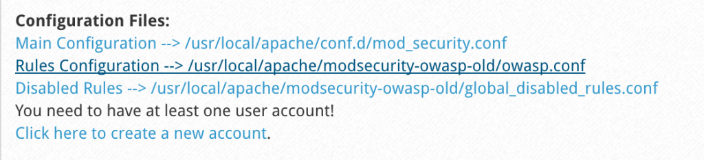Centos Webpanel ModSecurity Configuration